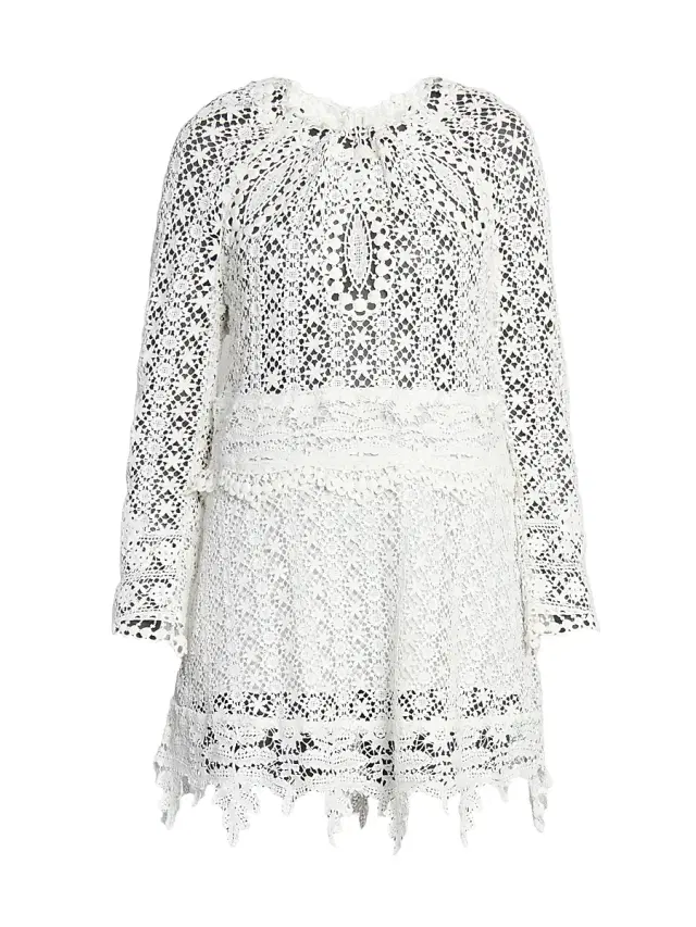 Isabel Marant Women's Hizene Lace Cotton Minidress - White