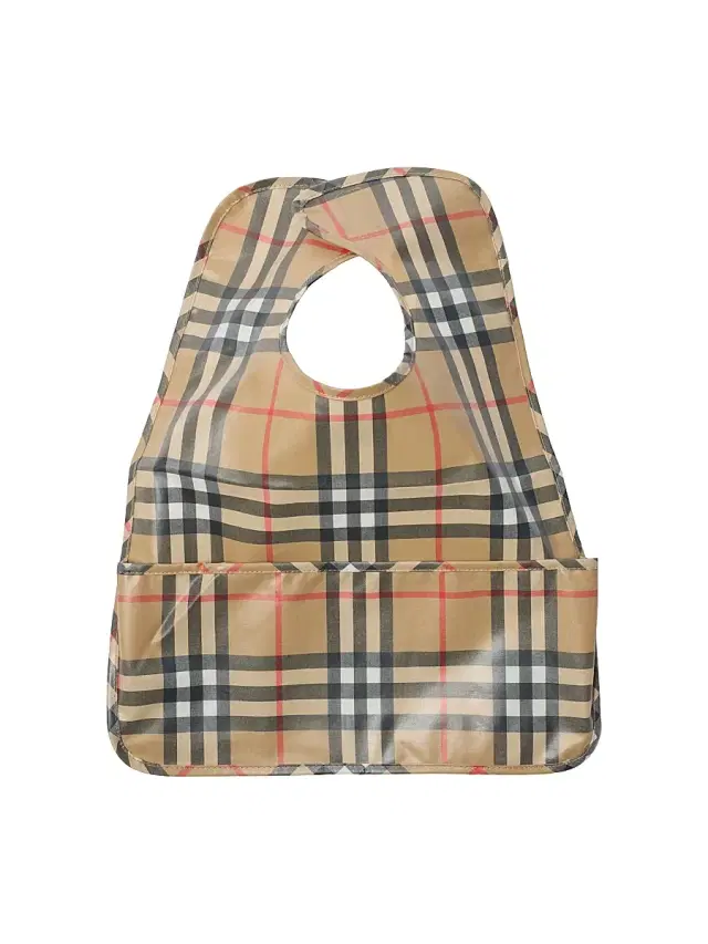 Baby's Wesley Check Coated Cotton Bib - Sand