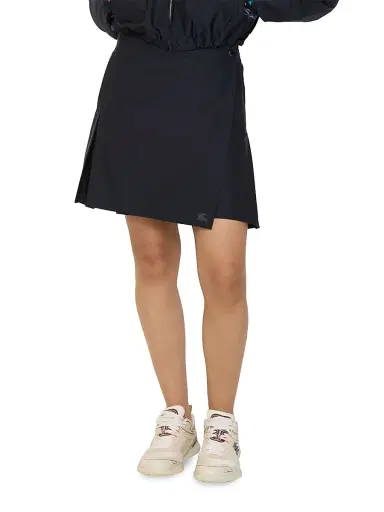 Burberry Women's Nadina Pleated EKD Wrap Miniskirt - Silhouette Blue - Size 12 | Thumbnail 2