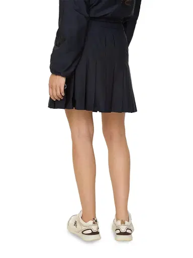 Burberry Women's Nadina Pleated EKD Wrap Miniskirt - Silhouette Blue - Size 12 | Thumbnail 3