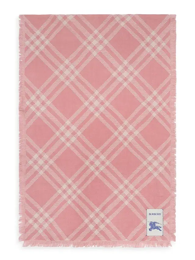 Burberry Women's Wide Check Wool-Silk Scarf - Sugar Pink