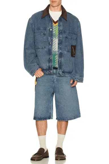Charles Jeffrey Loverboy Denim Jacket With Corduroy Collar | Thumbnail 3 Charles Jeffrey Loverboy Denim Jacket With Corduroy Collar | Thumbnail 3