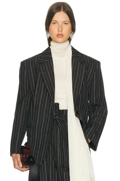Helsa Stripe Twill Boyfriend Blazer | Thumbnail 3