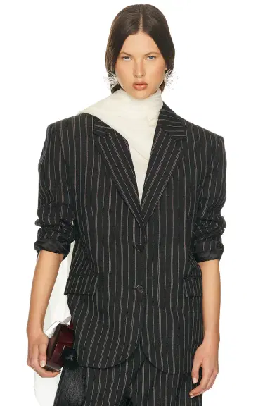 Helsa Stripe Twill Boyfriend Blazer | Thumbnail 4
