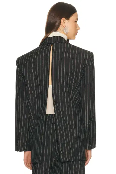 Helsa Stripe Twill Boyfriend Blazer | Thumbnail 7