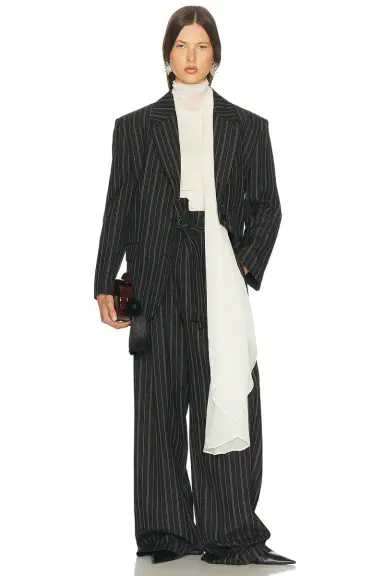 Helsa Stripe Twill Boyfriend Blazer | Thumbnail 8
