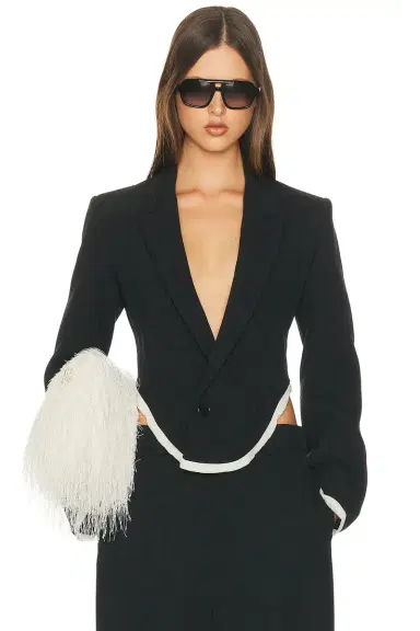 Helsa Devereux Blazer With Chiffon Edge | Thumbnail 3 Helsa Devereux Blazer With Chiffon Edge | Thumbnail 3