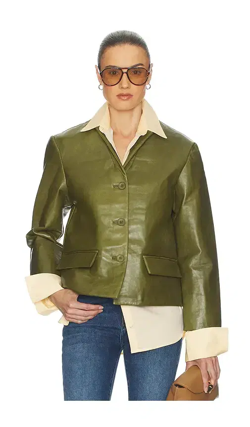 Helsa Puffy Leather Jacket