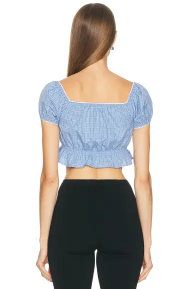 Miu Miu Cropped Check Blouse | Thumbnail 3 Miu Miu Cropped Check Blouse | Thumbnail 3