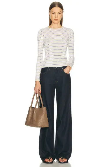 Enza Costa Cotton Stripe Classic Long Sleeve Top | Thumbnail 4 Enza Costa Cotton Stripe Classic Long Sleeve Top | Thumbnail 4