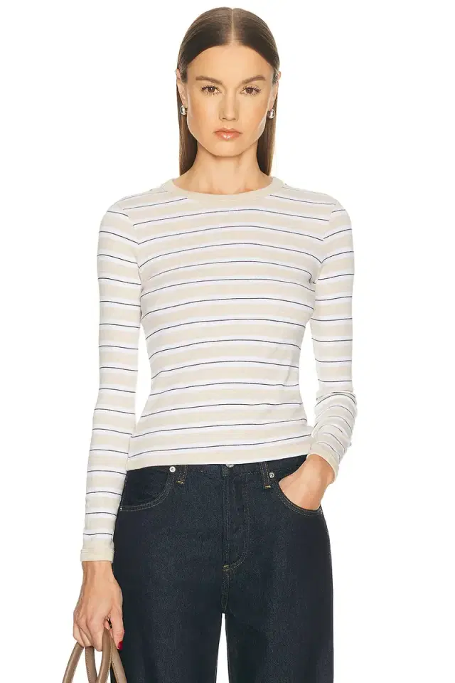 Cotton Stripe Classic Long Sleeve Top