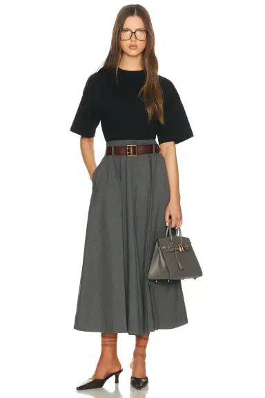 Helsa Wool Blend Pleated Skirt | Thumbnail 7