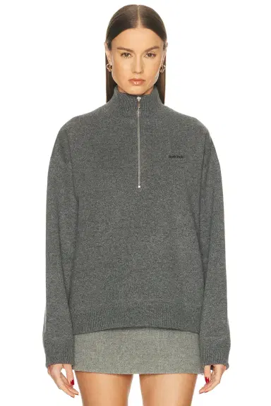 Miu Miu Cashmere F.12 Half Zip Sweater | Thumbnail 2 Miu Miu Cashmere F.12 Half Zip Sweater | Thumbnail 2