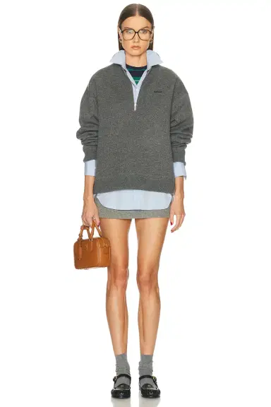 Miu Miu Cashmere F.12 Half Zip Sweater | Thumbnail 5 Miu Miu Cashmere F.12 Half Zip Sweater | Thumbnail 5