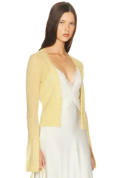 Helsa Bridgitte Lace Trim Cardigan | Thumbnail 2