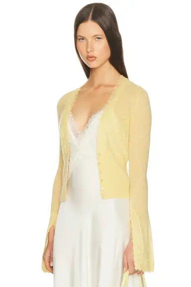 Helsa Bridgitte Lace Trim Cardigan | Thumbnail 3
