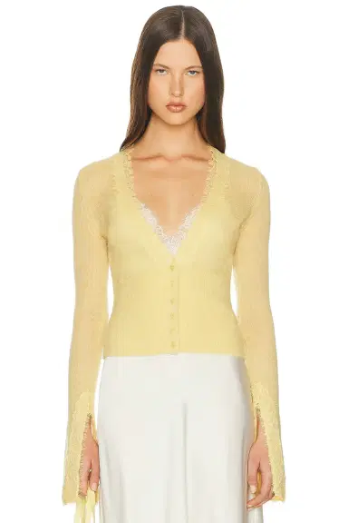 Helsa Bridgitte Lace Trim Cardigan | Thumbnail 1