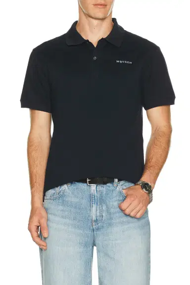 Alexander McQueen Logo Embroidered Polo | Thumbnail 1
