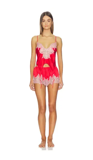 SKIMS Silk Lace Garter Cami And Short Set | Thumbnail 1 SKIMS Silk Lace Garter Cami And Short Set | Thumbnail 1
