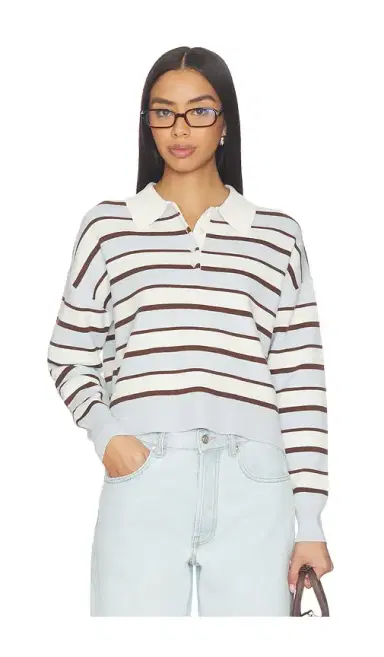 525 America Seraphina Cropped Rugby Pullover | Thumbnail 1 525 America Seraphina Cropped Rugby Pullover | Thumbnail 1
