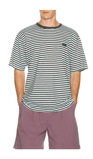 KAPPY DESIGN Indigo Stripe Half Tee | Thumbnail 1