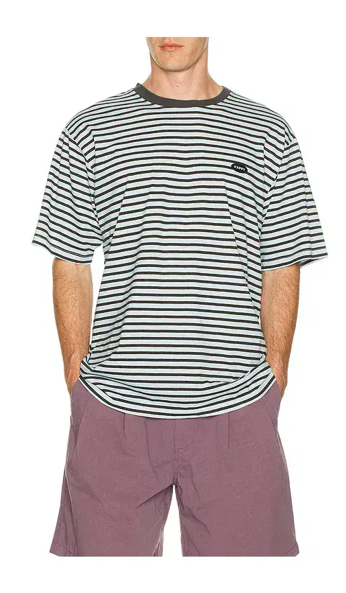 Indigo Stripe Half Tee