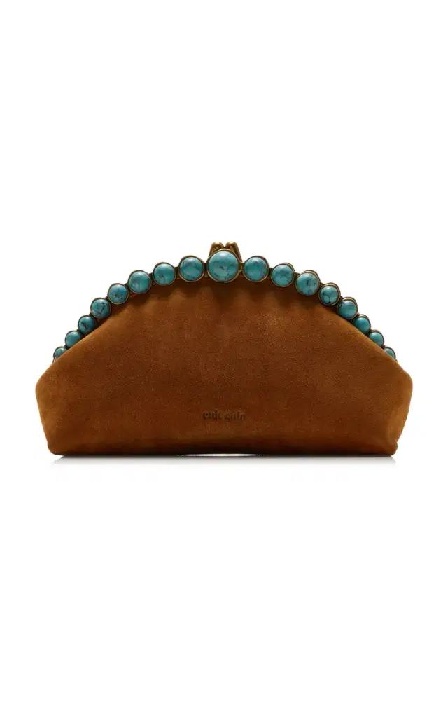 Cult Gaia Una Suede Clutch