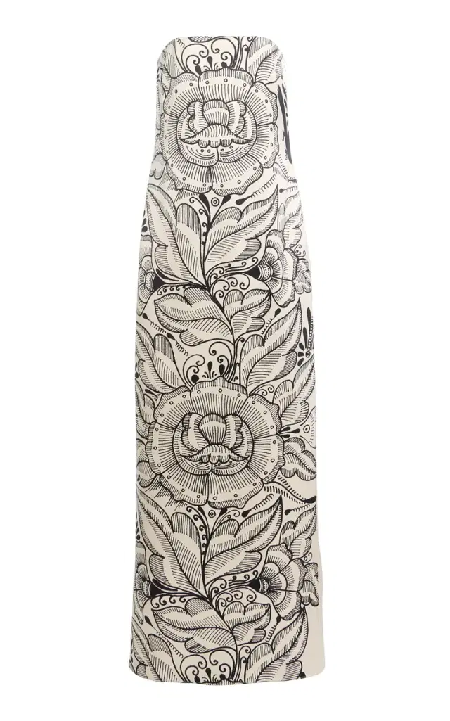 x Rivera Exclusive Strapless Silk Maxi Dress