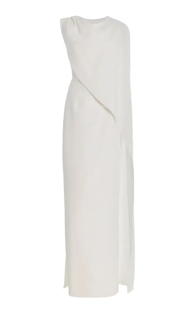 One-Shoulder Stretch-Crepe Gown