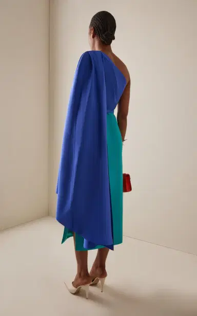 Carolina Herrera Asymmetric Silk-Faille Dress | Thumbnail 4
