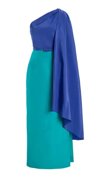 Carolina Herrera Asymmetric Silk-Faille Dress | Thumbnail 7