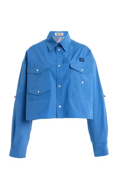 Miu Miu Cotton-Poplin Shirt Jacket | Thumbnail 6 Miu Miu Cotton-Poplin Shirt Jacket | Thumbnail 6