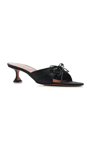 Amina Muaddi Eleonora Satin Mules | Thumbnail 4 Amina Muaddi Eleonora Satin Mules | Thumbnail 4