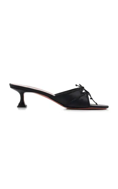 Amina Muaddi Eleonora Satin Mules | Thumbnail 6 Amina Muaddi Eleonora Satin Mules | Thumbnail 6