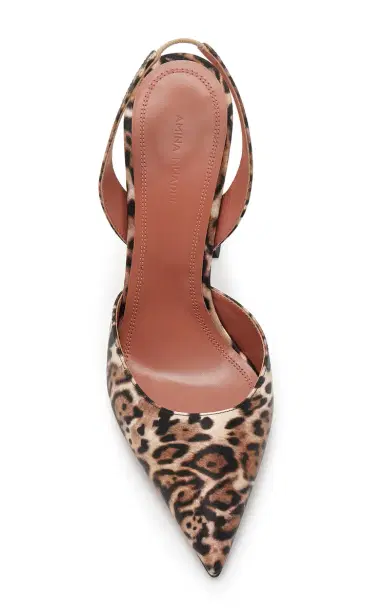 Amina Muaddi Holli Leopard Satin Slingback Pumps | Thumbnail 3 Amina Muaddi Holli Leopard Satin Slingback Pumps | Thumbnail 3