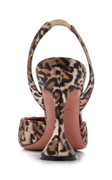 Amina Muaddi Holli Leopard Satin Slingback Pumps | Thumbnail 5 Amina Muaddi Holli Leopard Satin Slingback Pumps | Thumbnail 5