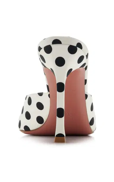 Amina Muaddi Alexa Polka-Dot Satin Mules | Thumbnail 5 Amina Muaddi Alexa Polka-Dot Satin Mules | Thumbnail 5