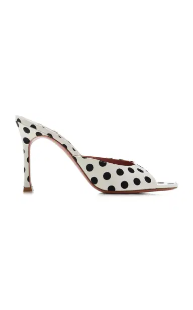 Amina Muaddi Alexa Polka-Dot Satin Mules | Thumbnail 6 Amina Muaddi Alexa Polka-Dot Satin Mules | Thumbnail 6