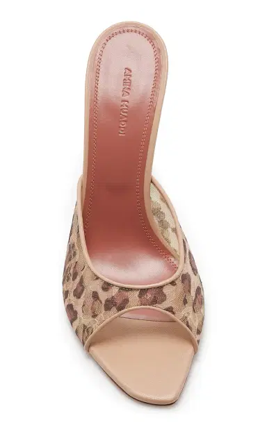 Amina Muaddi Alexa Leopard Lace Mules | Thumbnail 3