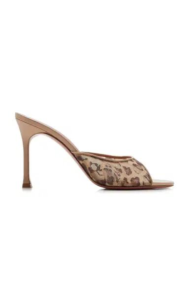 Amina Muaddi Alexa Leopard Lace Mules | Thumbnail 6