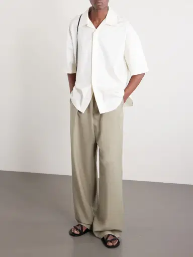 Loewe Camp-Collar Logo-Embroidered Cotton-Twill Shirt - Men | Thumbnail 2