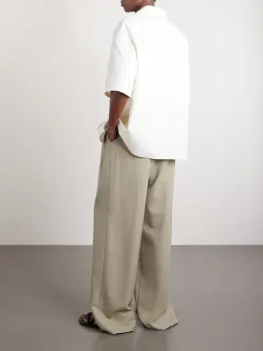 Loewe Camp-Collar Logo-Embroidered Cotton-Twill Shirt - Men | Thumbnail 4