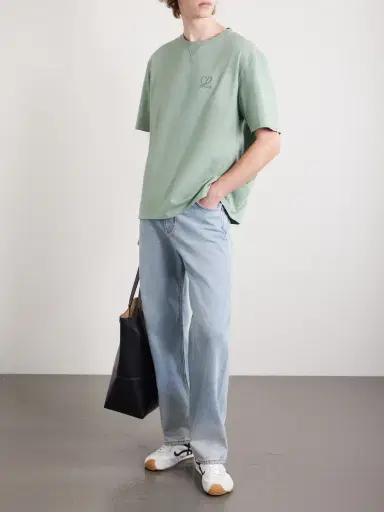 Loewe Logo-Embroidered Cotton-Jersey T-Shirt - Men | Thumbnail 2