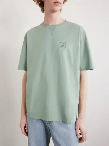 Loewe Logo-Embroidered Cotton-Jersey T-Shirt - Men | Thumbnail 3