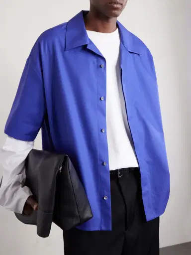 Loewe Camp-Collar Logo-Embroidered Cotton-Twill Shirt - Men | Thumbnail 5 Loewe Camp-Collar Logo-Embroidered Cotton-Twill Shirt - Men | Thumbnail 5