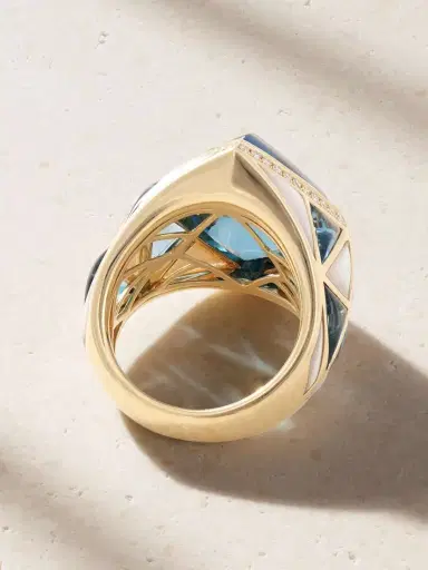 Marina B 18-karat Gold Topaz, Diamond And Mother-of-pearl Ring | Thumbnail 4 Marina B 18-karat Gold Topaz, Diamond And Mother-of-pearl Ring | Thumbnail 4