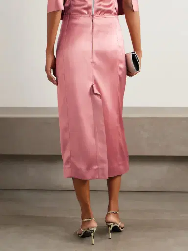 Lanvin Pleated Satin Midi Skirt | Thumbnail 3 Lanvin Pleated Satin Midi Skirt | Thumbnail 3