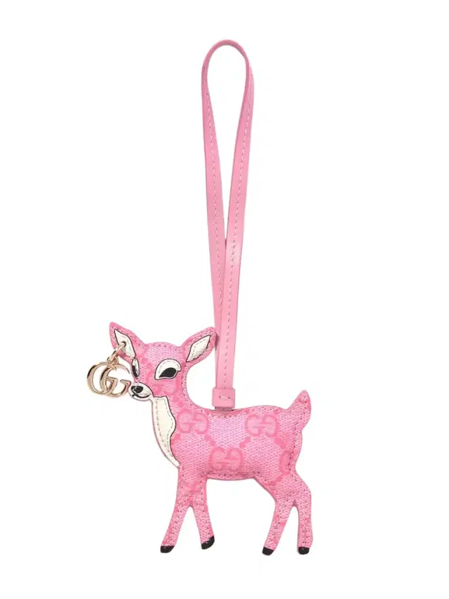 Embellished Leather-trimmed Coated-canvas Bag Charm