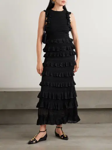 Zimmermann Luna Ruffled Crocheted Midi Skirt | Thumbnail 2 Zimmermann Luna Ruffled Crocheted Midi Skirt | Thumbnail 2
