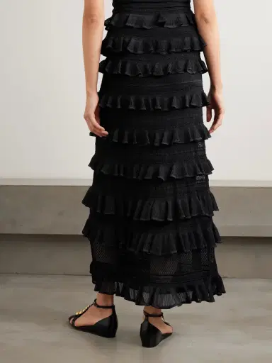 Zimmermann Luna Ruffled Crocheted Midi Skirt | Thumbnail 3 Zimmermann Luna Ruffled Crocheted Midi Skirt | Thumbnail 3